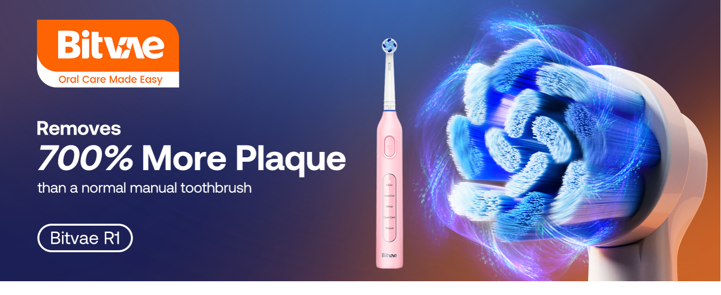 Bitvae R1 Electric Toothbrush - 700% More Plaque Removal