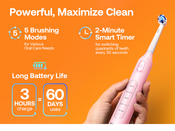Bitvae R1 Electric Toothbrush - 2-Minute Smart Timer