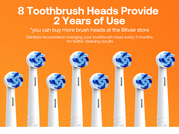 Bitvae R1 Electric Toothbrush - 8 Toothbrush Heads Provide 2 Years of Use