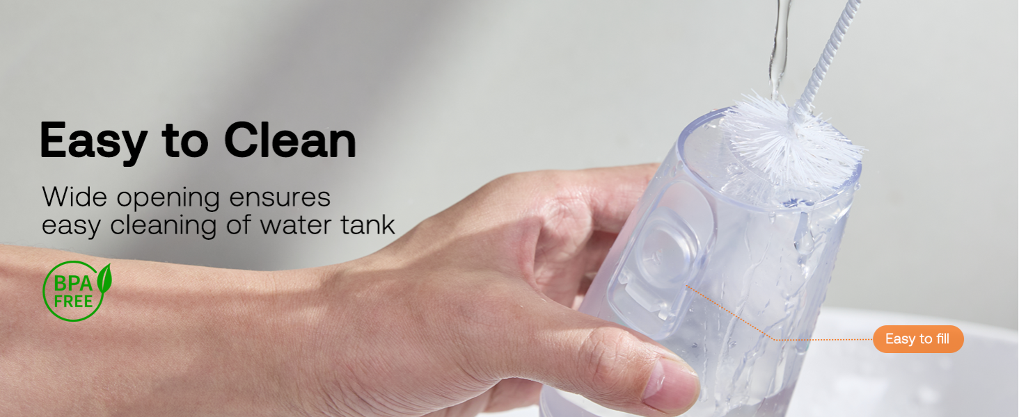 Water Flosser Bitvae C6 - Easy to Clean - Wide opening ensures easy cleaning of water tank
