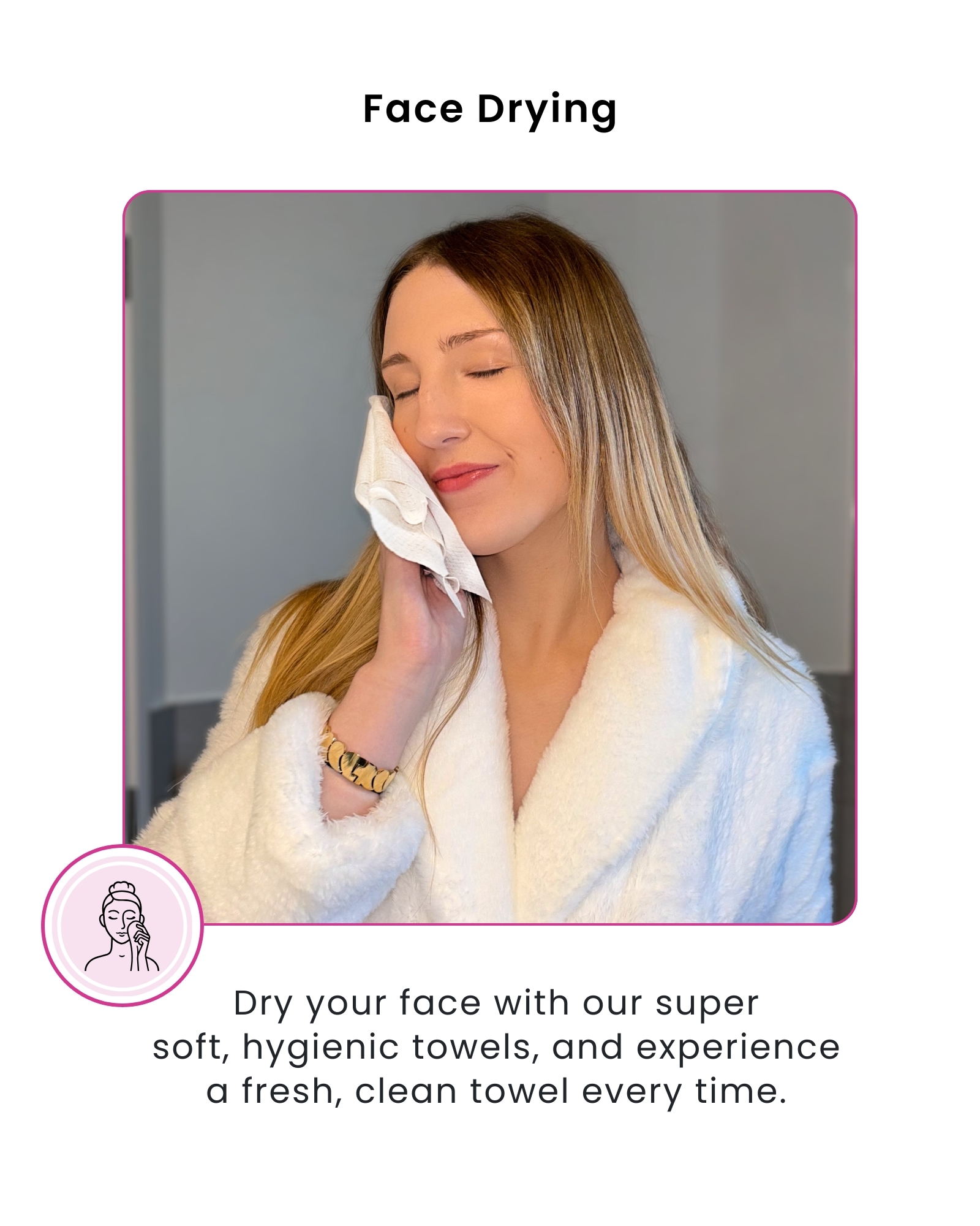 Face drying using disposable face towels