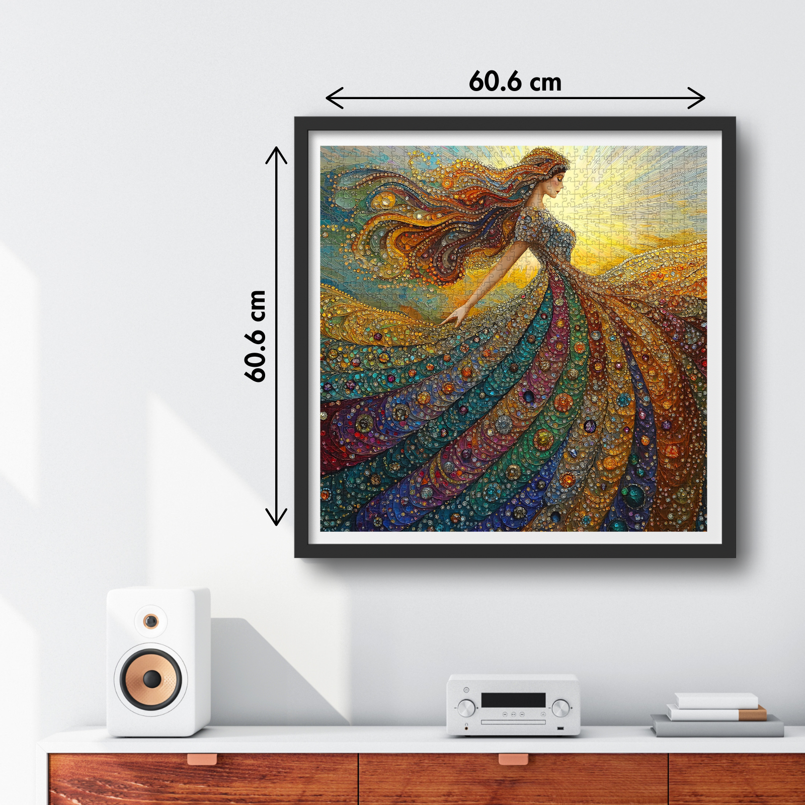 Gemstone Woman Puzzle for Adults 1000 Pieces,Beauty Elegant Lady Puzzle with Colorful Crystal Diamond, Impossible Difficult Hard Challenging for Adults Aesthetic Puzzle