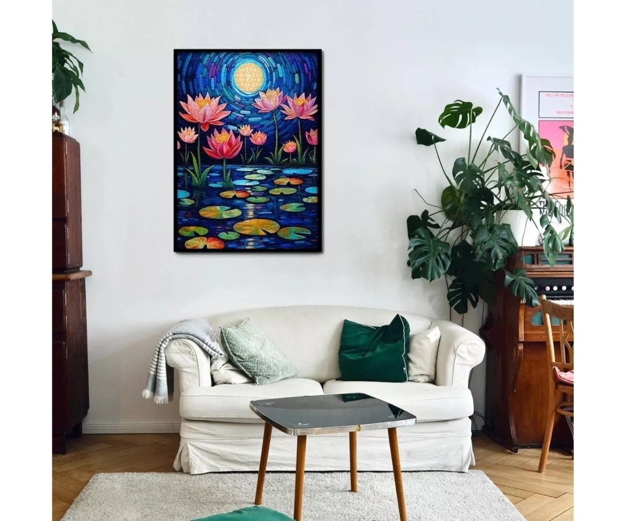 Moonlit Blossoms Puzzle as Wall Art 