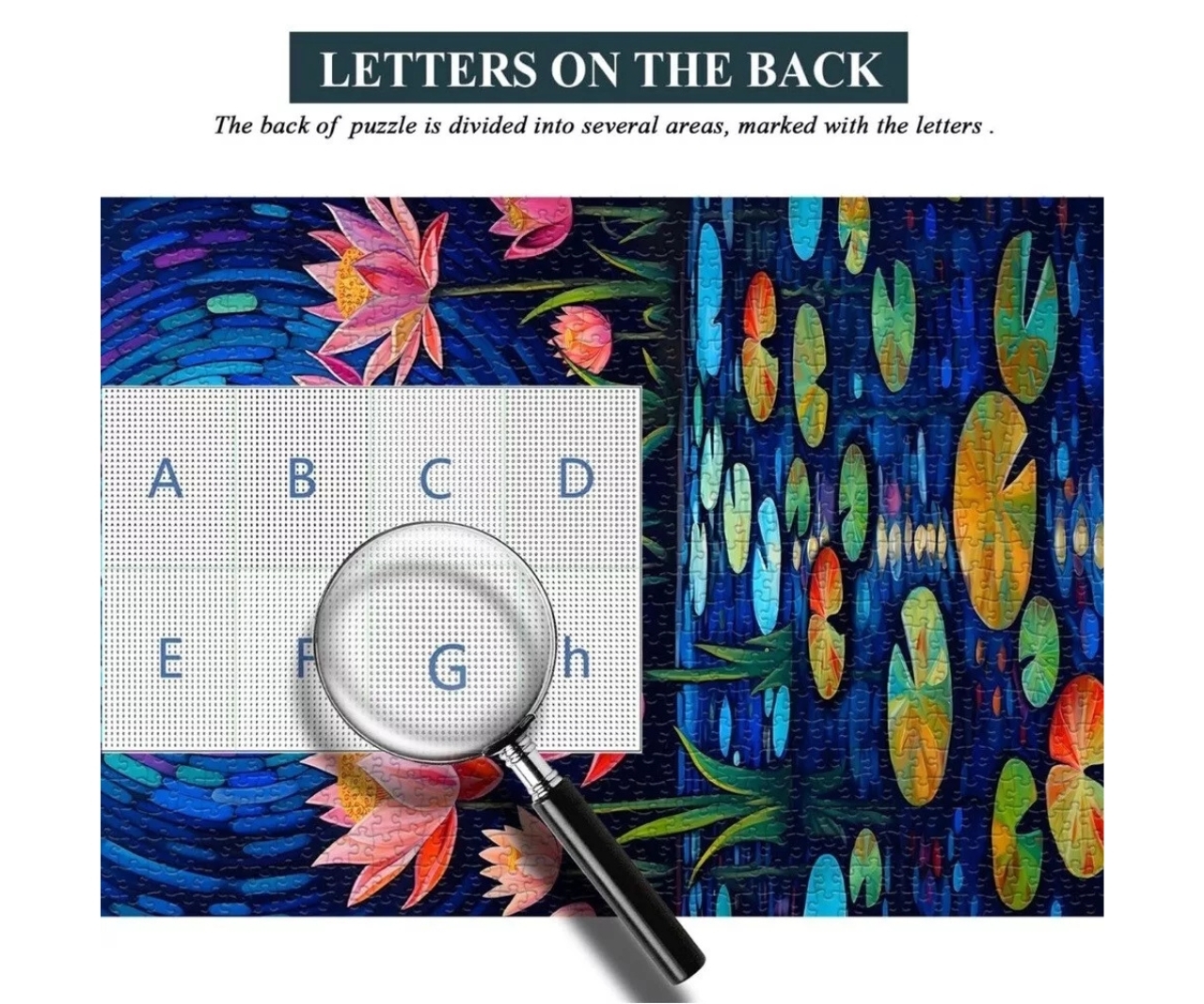 Moonlit Blossoms Puzzle letters on the back