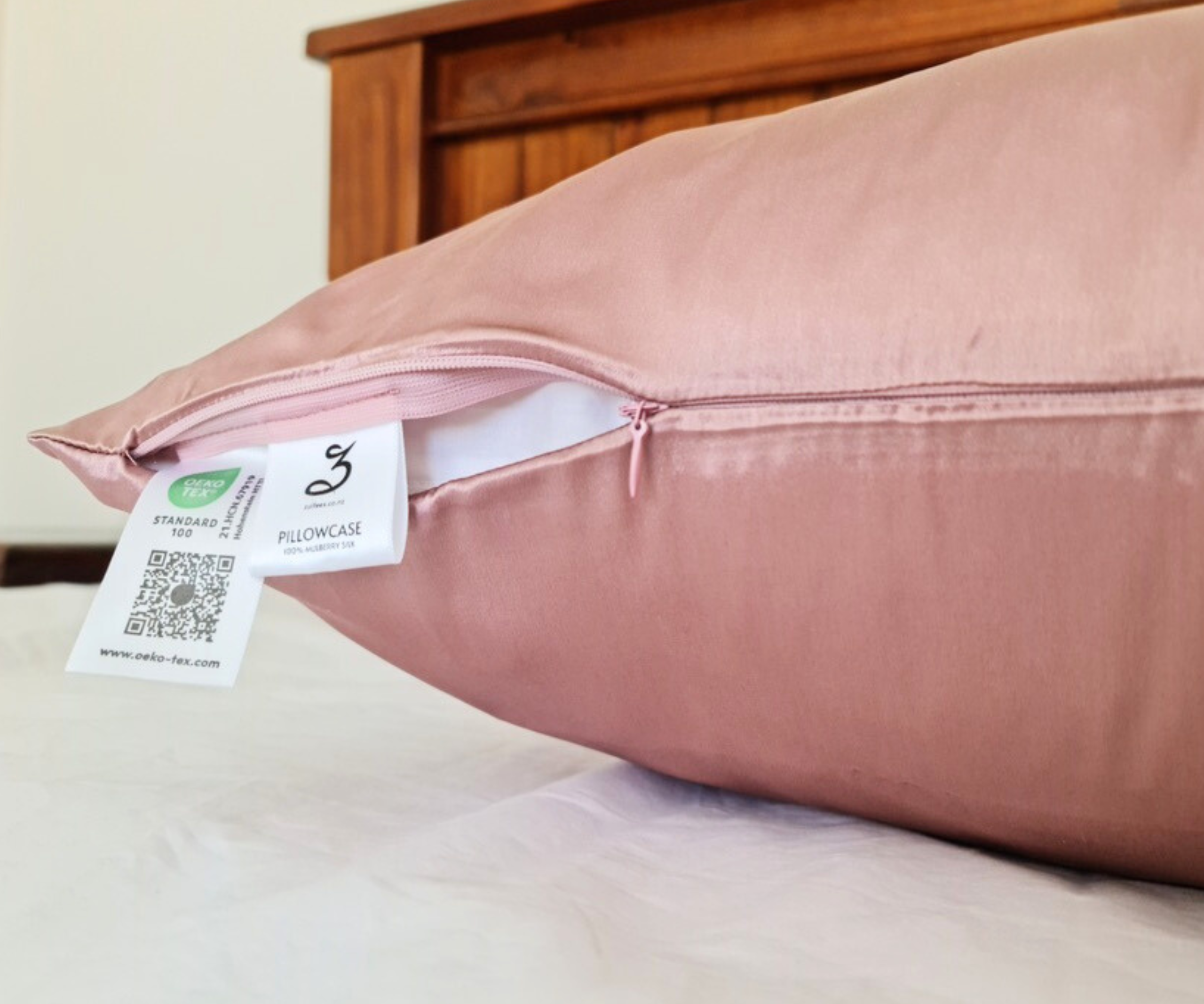 Zulfees Silk Pillowcase Pale Mauve OEKO TEX STANDARD 100 Certified