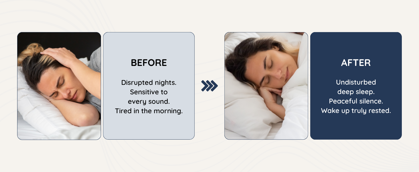 Before using QuietSleep earplugs for sleeping vs after using earplugs for sleeping