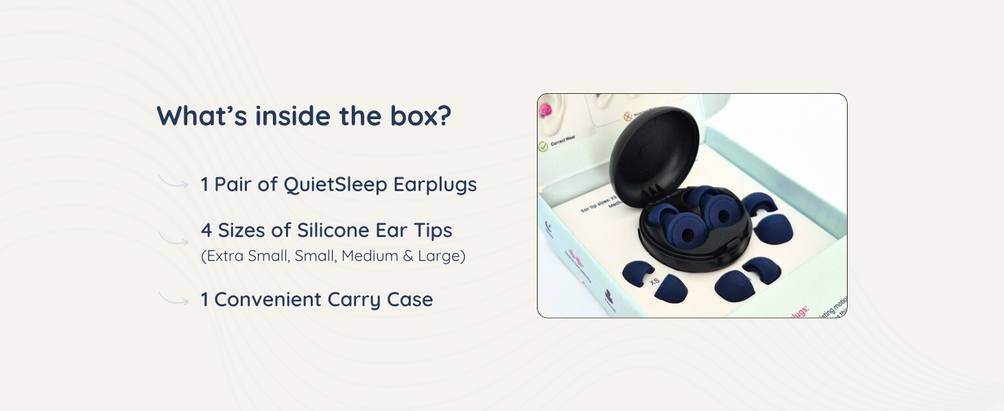 QuietSleep Earplugs for Sleeping - What's inside the box