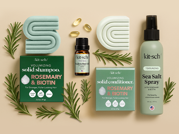 Kitsch Sea Salt Spray for Men and Women | Hair Spray with Rosemary, Biotin, Magnesium &ndash; Hair Texturizer for Natural Curls and Beach Waves | Ideal Gifts for Women, 177 mL