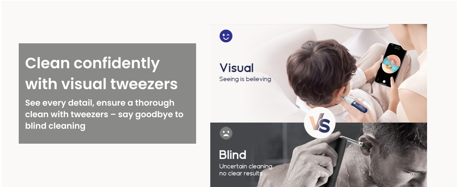 Earwax clean confidently with visual tweezers