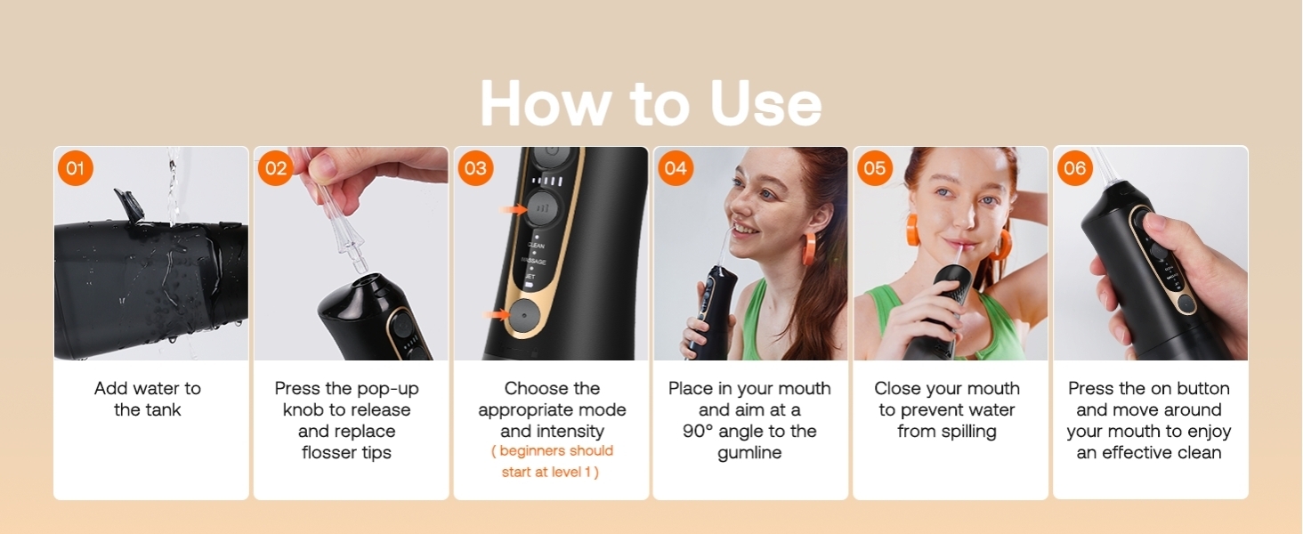 Water Flosser Bitvae C6 - How to use