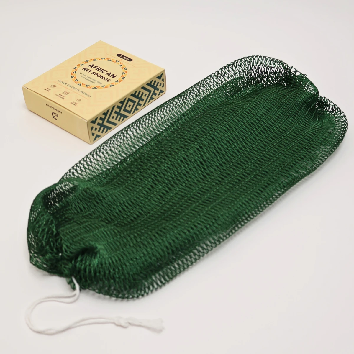 Zulfees African Net Sponge Green with packaging