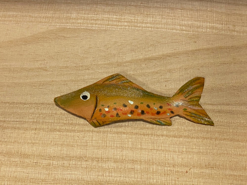 Fisk broche skinn og håndmalt (8-10cm)