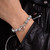 Fleur de Lis Star Sterling Silver Bracelet with Toggle Clasp