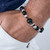 Sterling Silver & Matte Onyx Bead Bracelet on Leather Cord