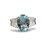 Oval Aquamarine and Princess Cut Diamond Ring in 18k White Gold