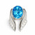 Sterling Silver Angel Wing Ring with Natural Gemstone