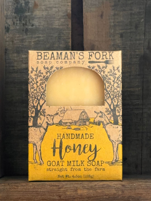 Honey Goat Milk Soap on rustic wood background
