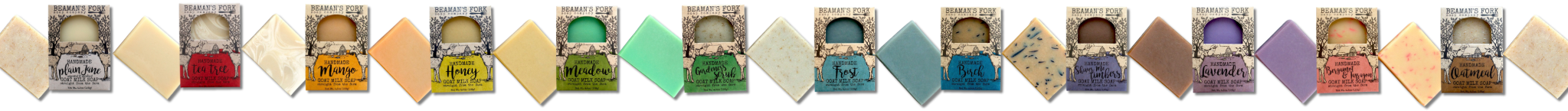 packaged bars of goat milk soap from New Bern NC