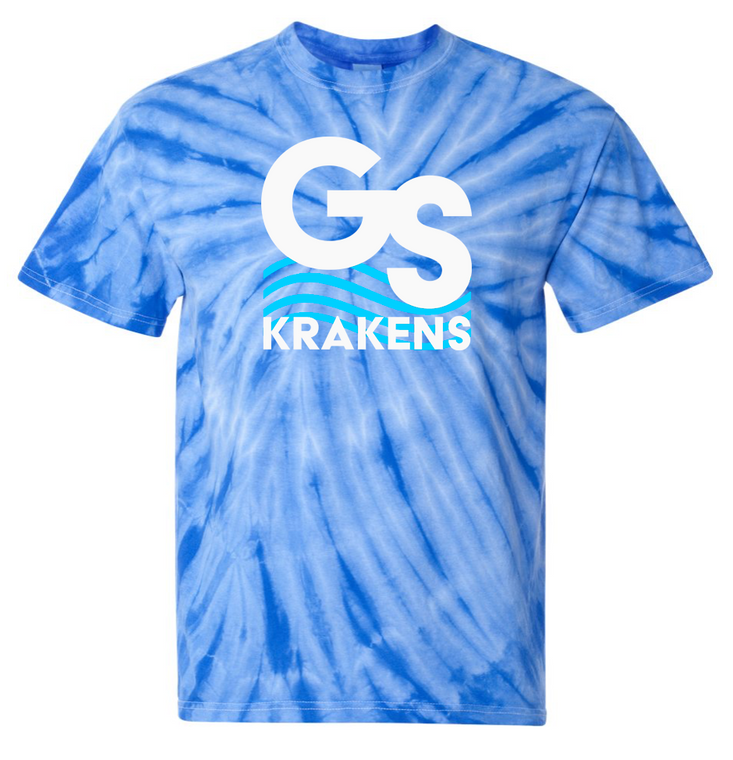 Gwinnett Swim Kraken - Mens Cyclone Pinwheel Tie-Dyed T-Shirt