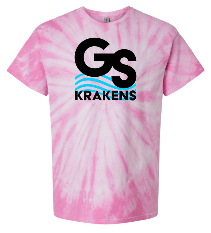 Gwinnett Swim Kraken - Ladies Cyclone Pinwheel Tie-Dyed T-Shirt