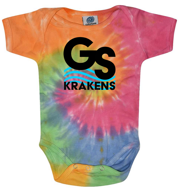 Gwinnett Swim Kraken  Infant Tie-Dyed Onesie