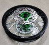 14" x 1.85 COMPLETE ALUMINUM REAR WHEEL GREEN HUB
