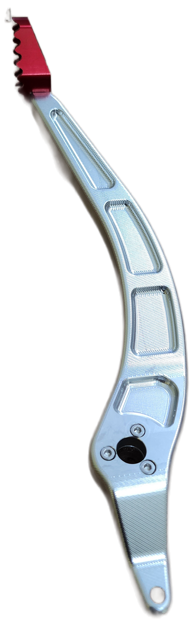 BILLET BRAKE PEDAL SILVER (RED TIP)