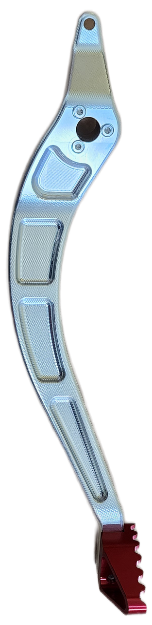 BILLET BRAKE PEDAL SILVER (RED TIP)