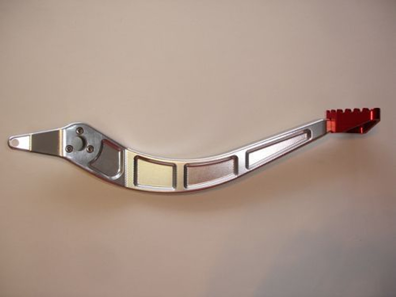 BILLET BRAKE PEDAL SILVER (RED TIP)