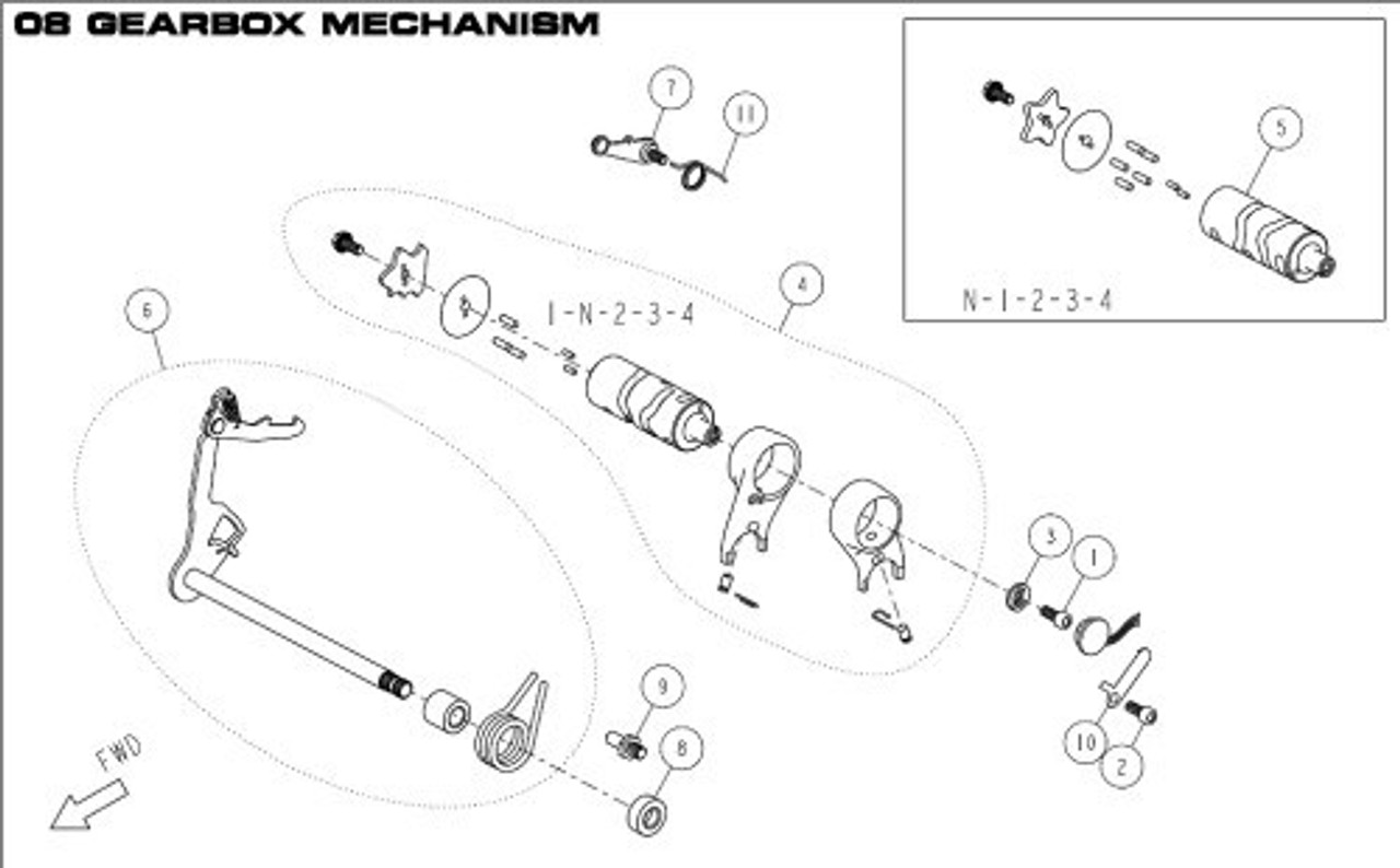 LEVER, GEAR SHIFT COMP (6)