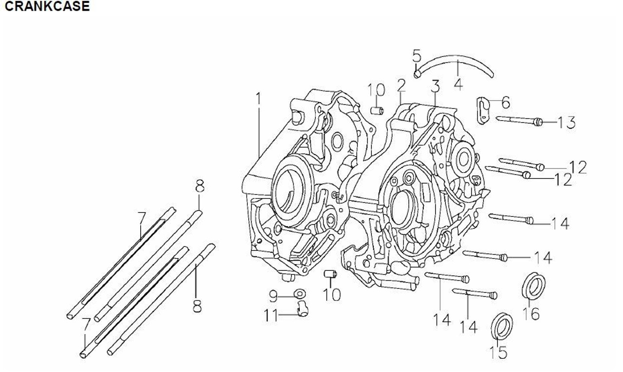 140 CRANKCASE PARTS (8)