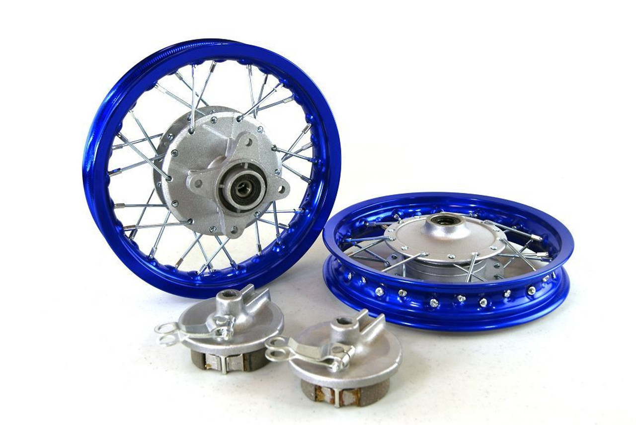 10" HONDA CRF50 ALUMINUM WHEELS - BLUE