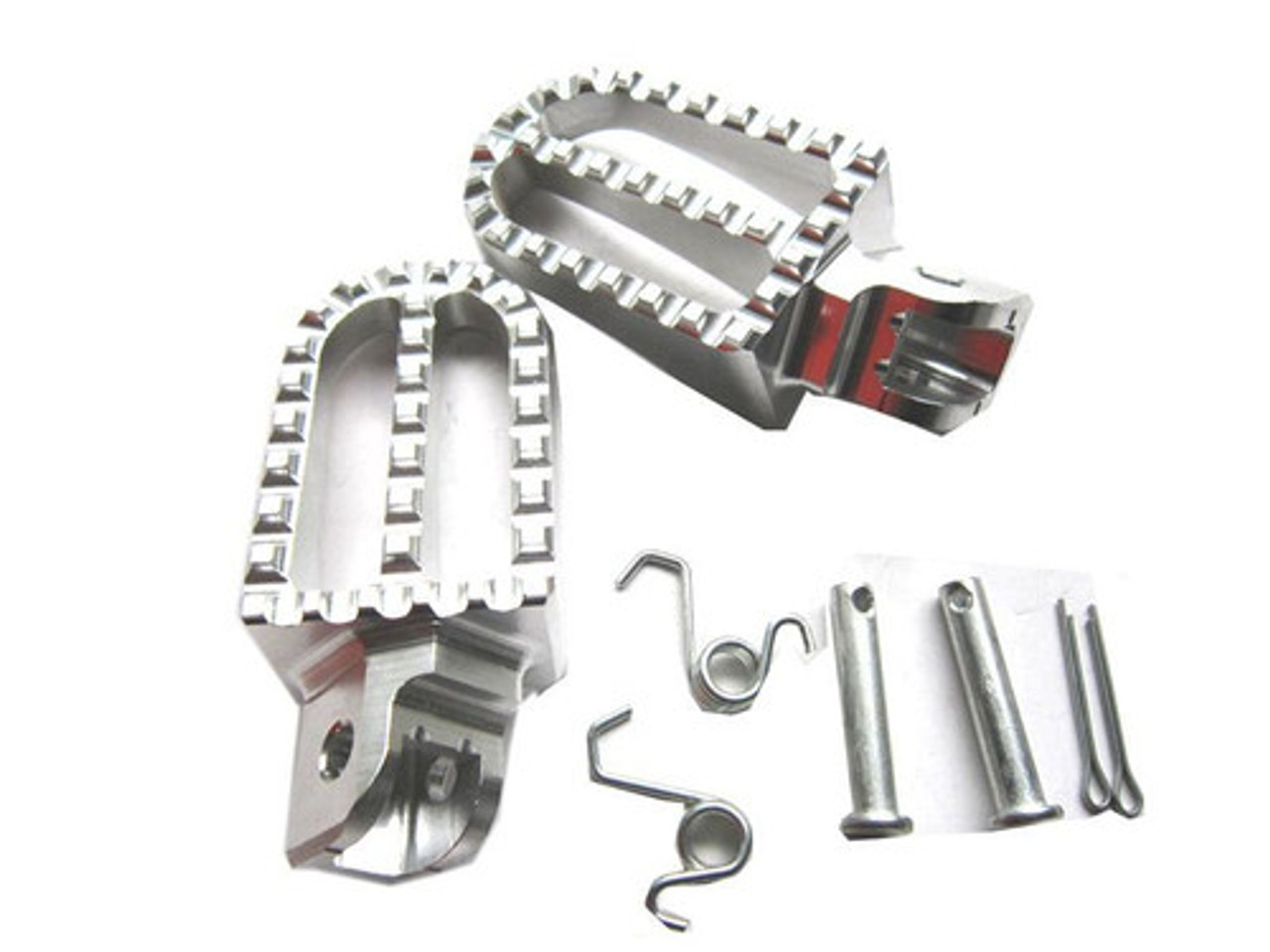 PIT BIKE FOOTPEGS - BILLET ALUMINUM -SILVER