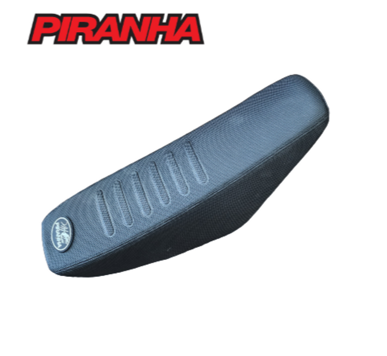 SEAT - BLACK GRIPPER PIRANHA LOGO