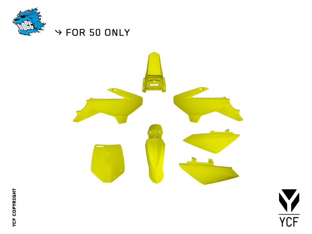 PLASTIC KIT 50cc - YELLOW