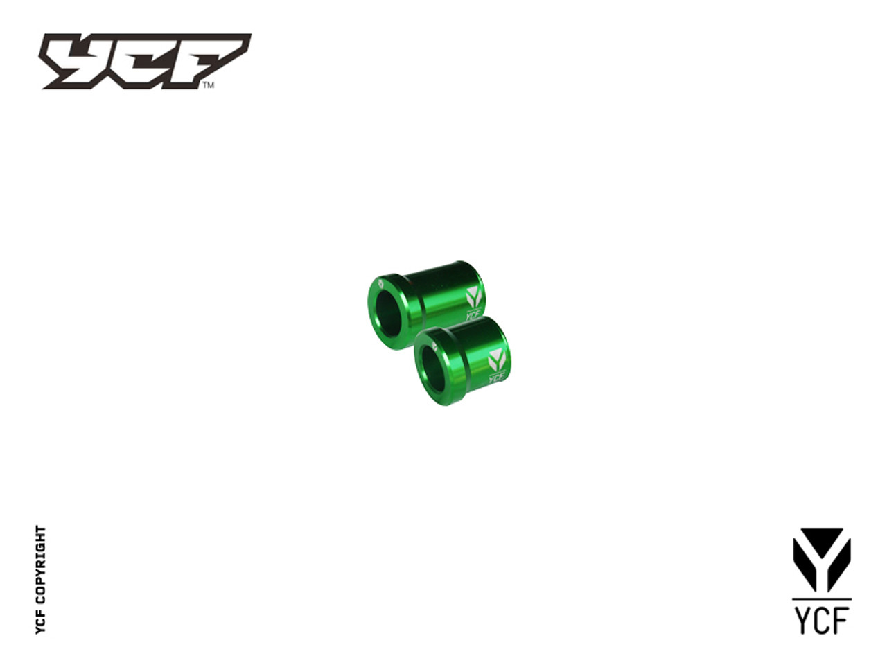 FRONT WHEEL SPACERS SET - GREEN