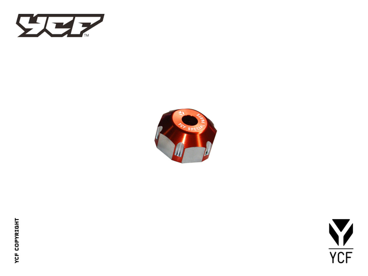 CNC STEERING STEM NUT - ORANGE