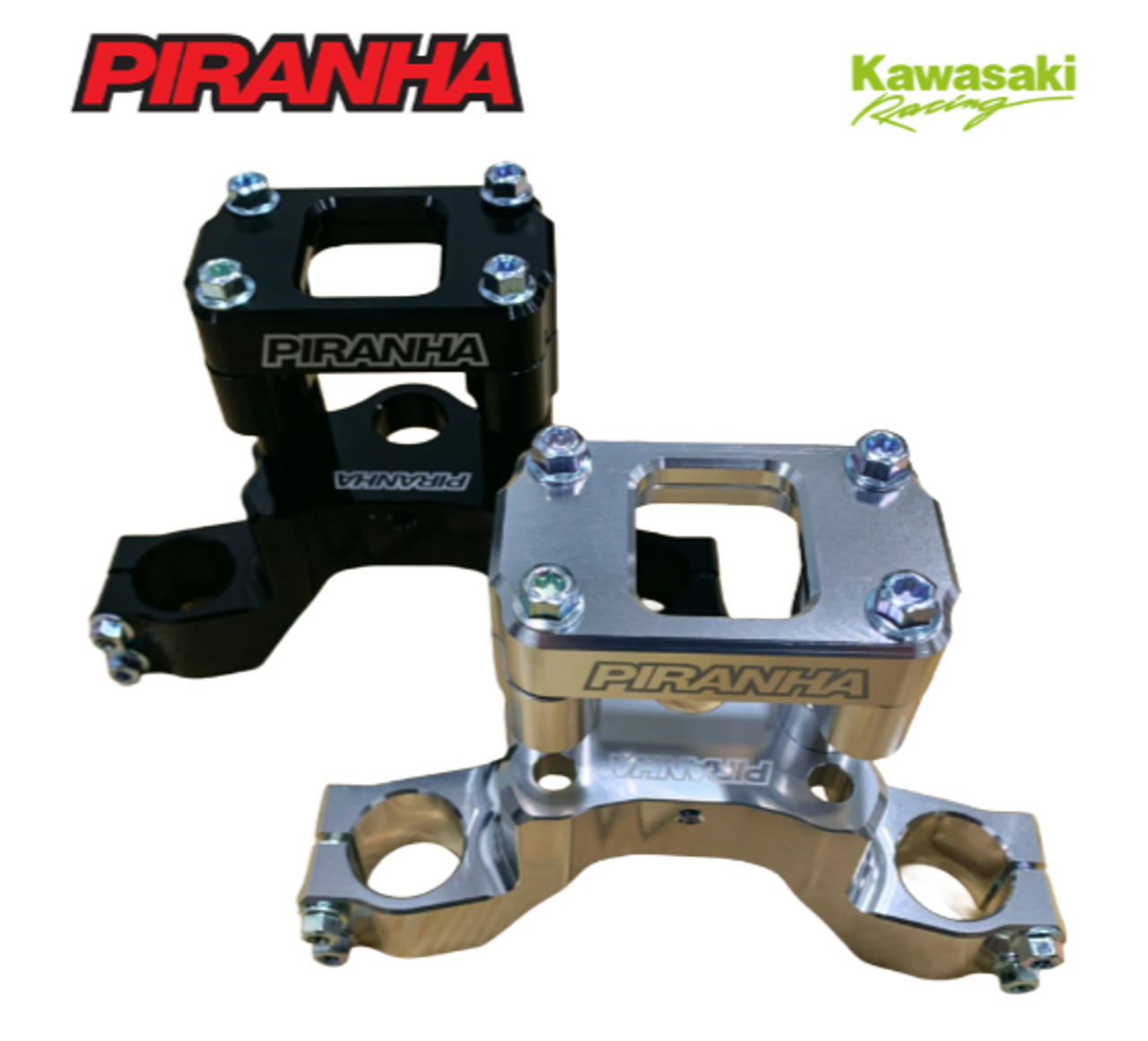 PIRANHA TOP CLAMP - KLX110(L)  BLACK