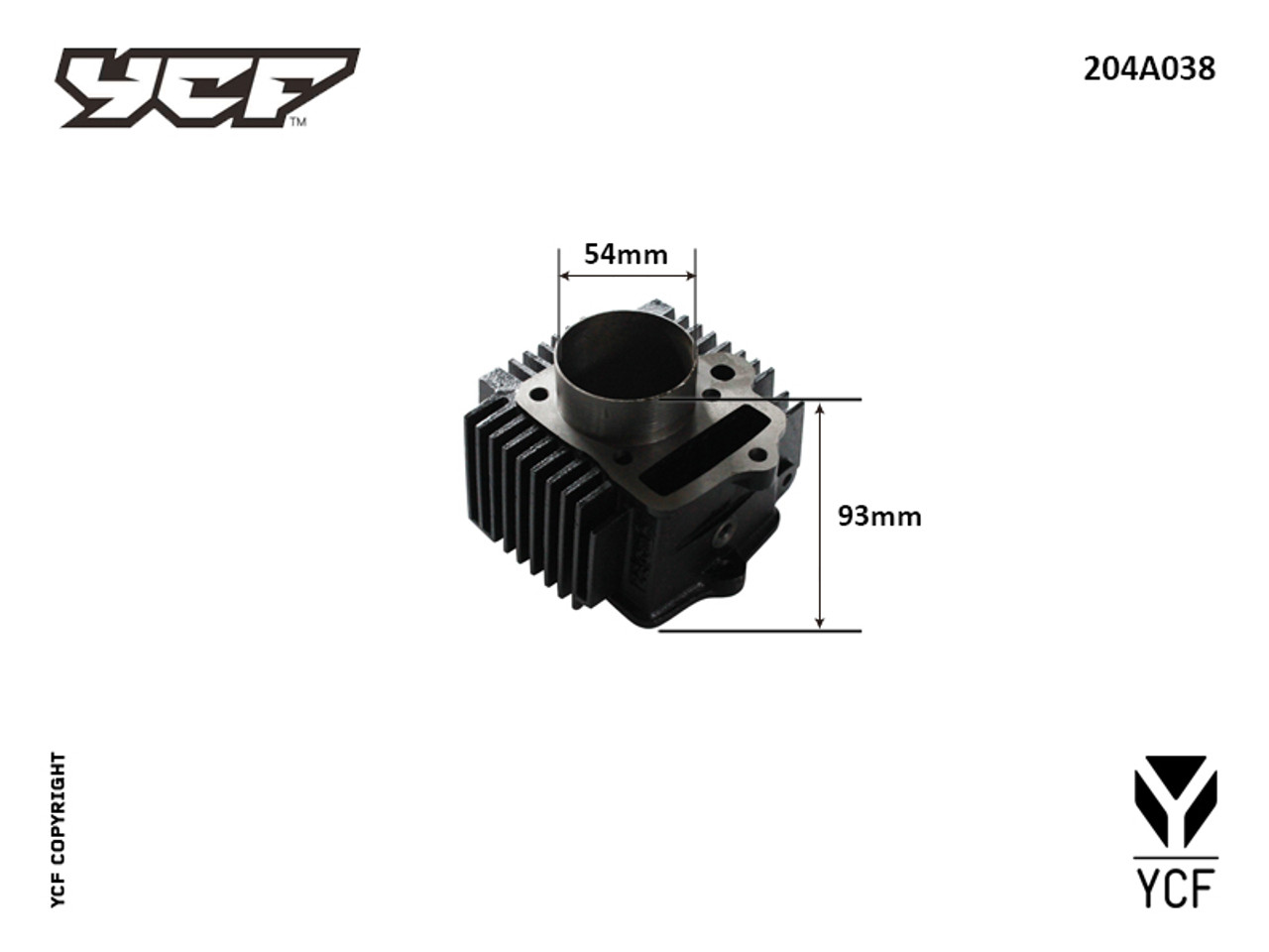 CYLINDER BLOCK 125cc - 204A038 YX 54mm