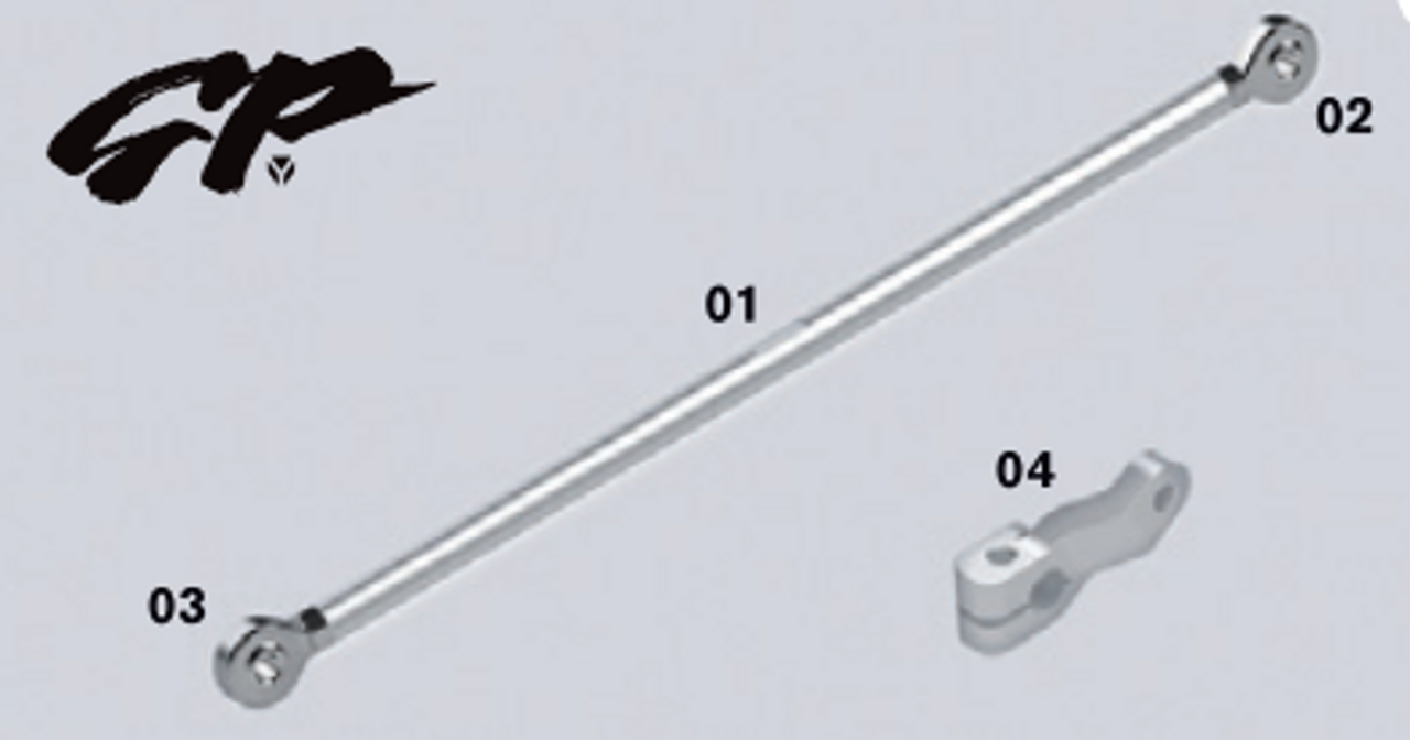 MINI GP - ALUMINUM GEARSHIFT FIXATION (4) - SILVER - YC110-0932-SI