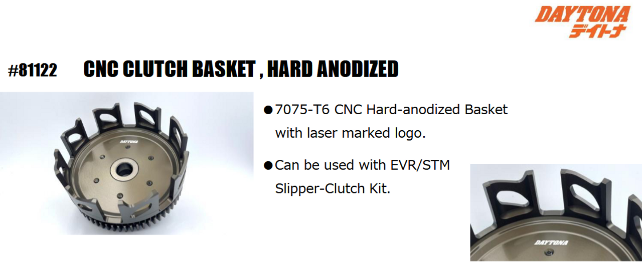 CNC CLUTCH BASKET - HARD ANODIZED