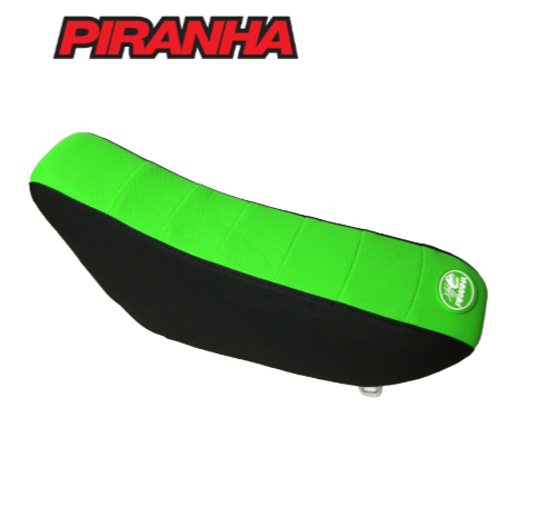 PIRANHA X PLEATED SEAT - KLX110 ('02-'09) - GREEN/BLACK
