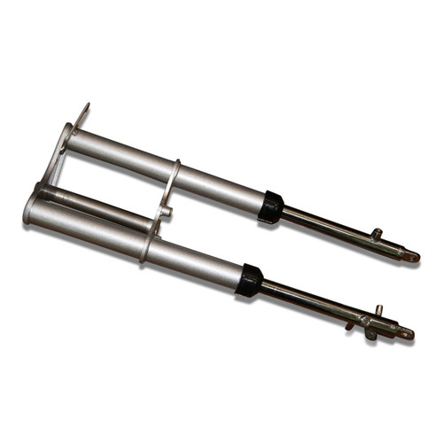 CRF50 + 1" Heavy Duty Forks with Adult Springs, Delryn Bushings, and HD legs. CRF50 + 1" Heavy Duty Forks with Adult Springs, Delryn Bushings, and HD legs.