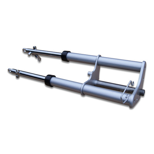 CRF50 + 1" Heavy Duty Forks with Adult Springs, Delryn Bushings, and HD legs.