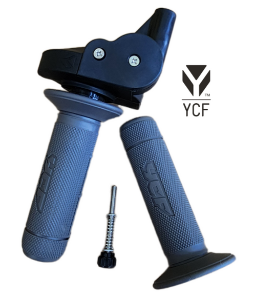 YCF THROTTLE ASSEMBLY W/GRIPS & SCREW