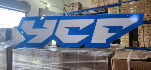 YCF STORE SIGN - 6' WIDE. AKRON PICKUP REQUIRED. CANNOT SHIP.