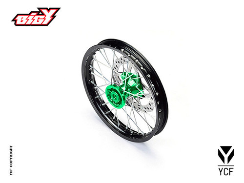 COMPLETE ALUMINUM 7116 FRONT WHEEL 1.60x17" GREEN