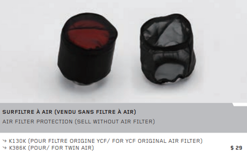 DUST COVER FOR AIR FILTER - TWIN AIR