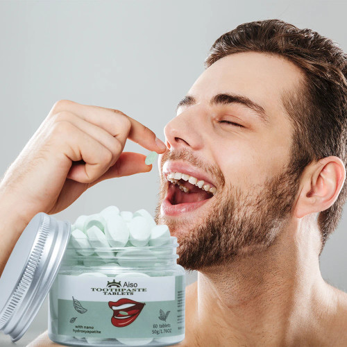 60 Tablets Nano Hydroxyapatite, Travel Size Whitening Toothpaste