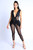 Sexy Sleeveless Lightweight Draped Mesh Jumpsuit Party Clubwear BLACK